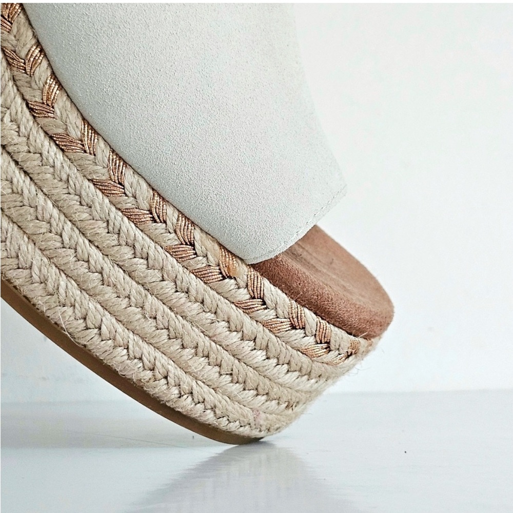 New Nwot TOMS Genuine Leather Women's Laila Espadrille Platform Mule Slide 10 - Picture 6 of 13